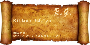 Rittner Géza névjegykártya
