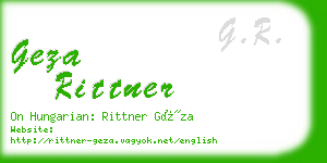 geza rittner business card